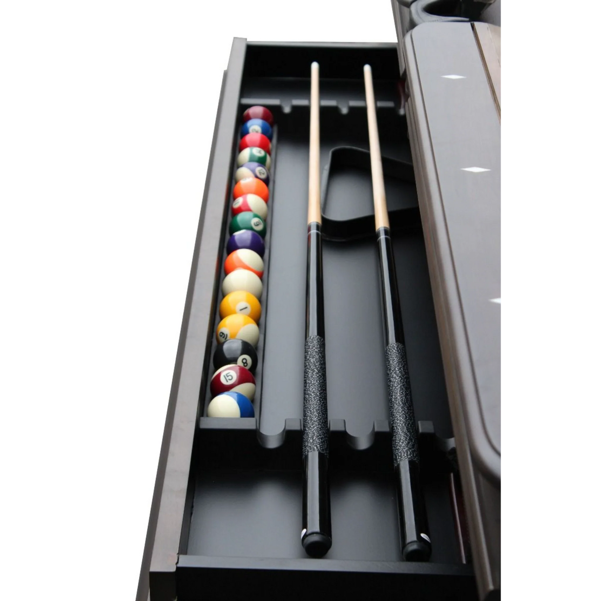 Plank & Hide Elias Wood Pool Table with Drawer (Size 8') 87009-GRG with Free Accessory Kit