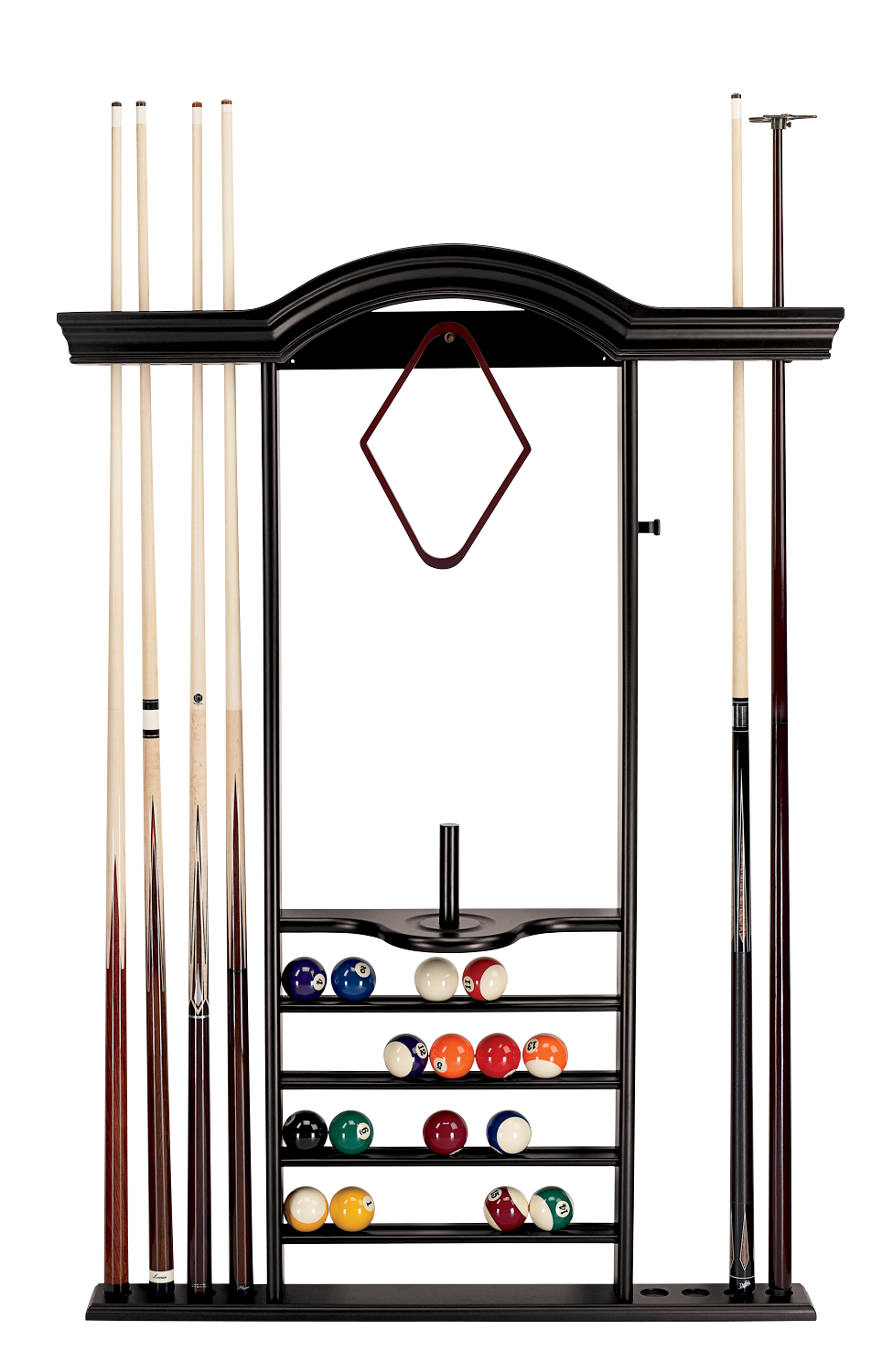 American Heritage Billiards 7-Cue Wall Rack (Black)