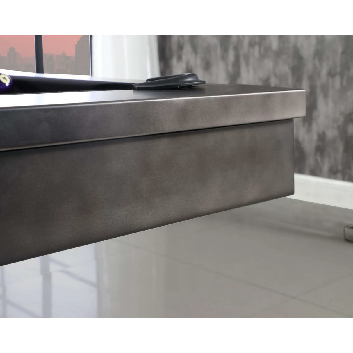 Plank & Hide Felix Steel Pool Table (Size 8') 28005-GUN with Free Accessory Kit, Free Steel Cue Rack