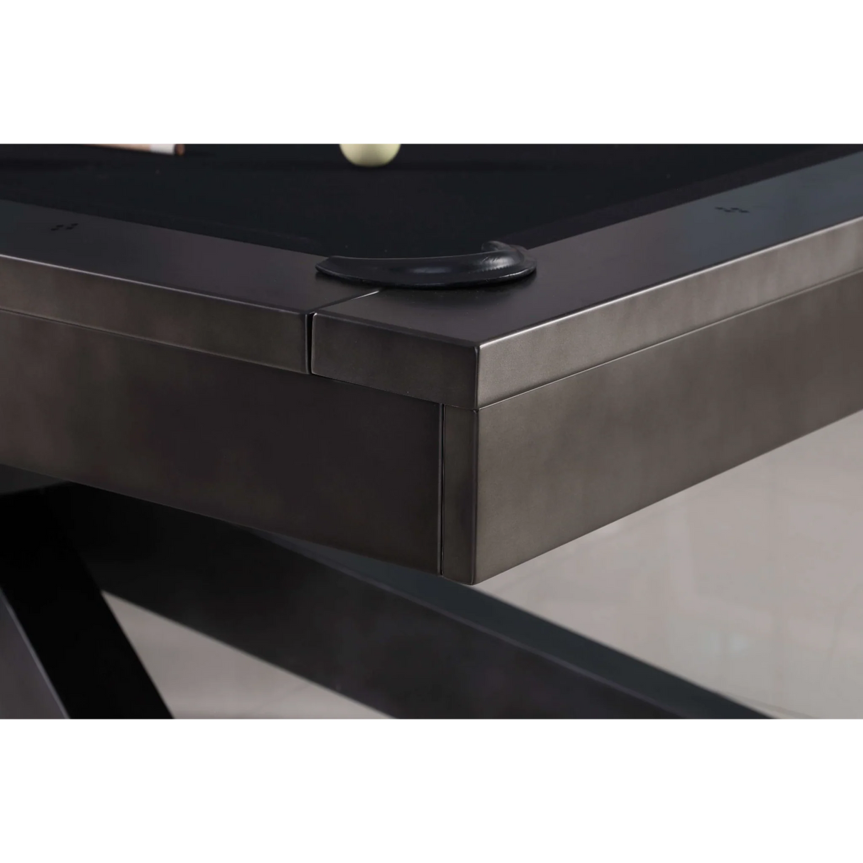 Plank & Hide Felix Steel Pool Table (Size 8') 28005-GUN with Free Accessory Kit, Free Steel Cue Rack