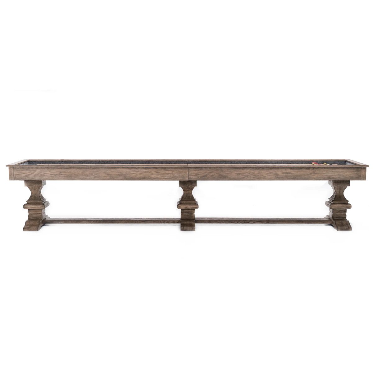 Plank & Hide Beaumont Shuffleboard Table with Free Bowling Pin Set