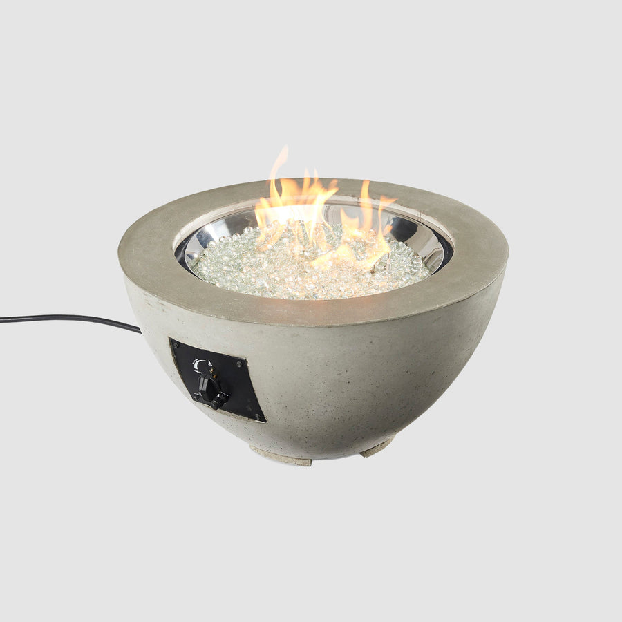 Outdoor Greatroom 29" Cove Round Gas Fire Pit Bowl in Natural Grey Finish