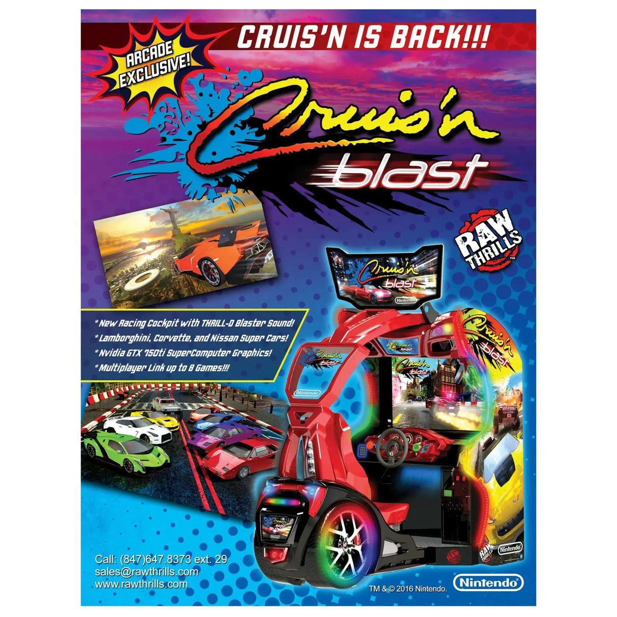 Raw Thrills Cruis'n Blast Commercial Arcade Game