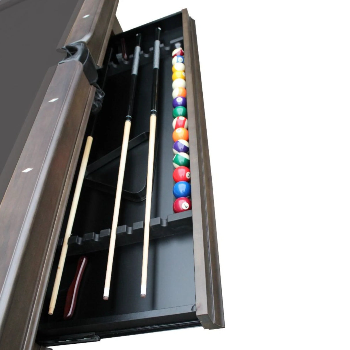 Plank & Hide Elias Wood Pool Table with Drawer (Size 8') 87009-GRG with Free Accessory Kit