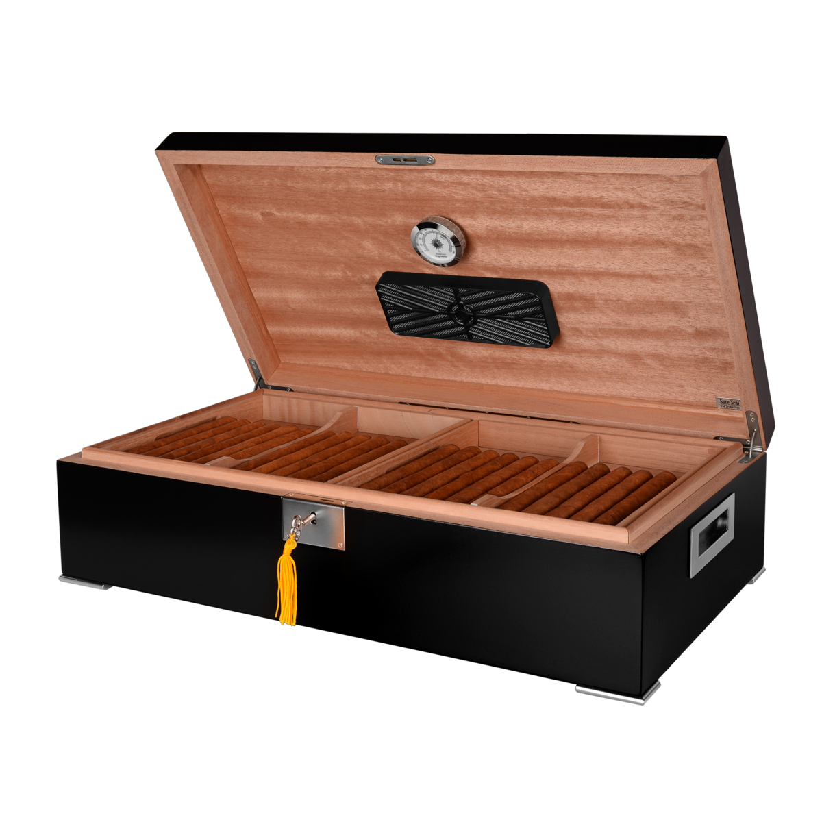 Quality Importers Valentino Noir 250 Ct. Desktop Cigar Humior