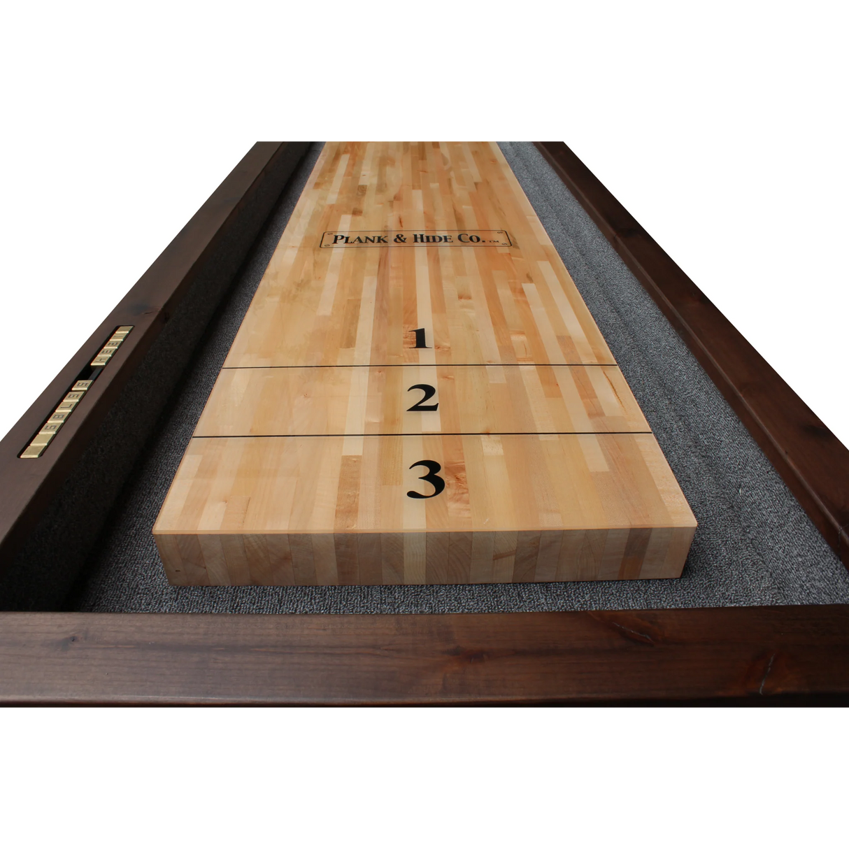 Plank & Hide Lucas Shuffleboard Table with Free Bowling Pin Set