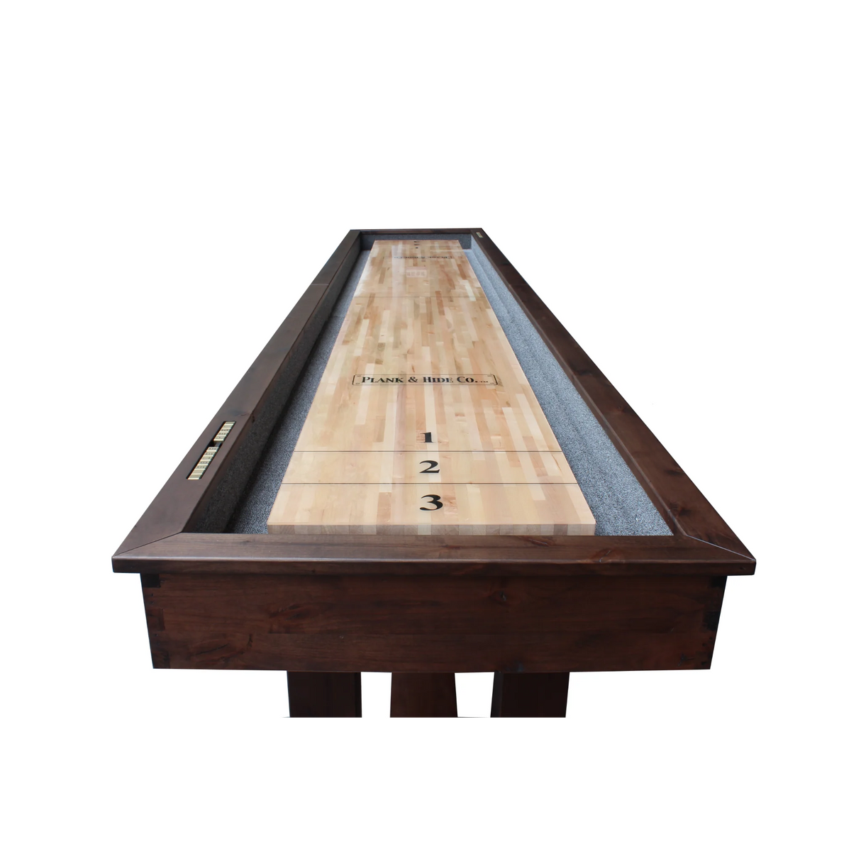 Plank & Hide Lucas Shuffleboard Table with Free Bowling Pin Set