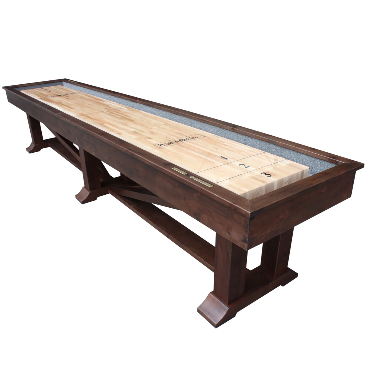 Plank & Hide Lucas Shuffleboard Table with Free Bowling Pin Set