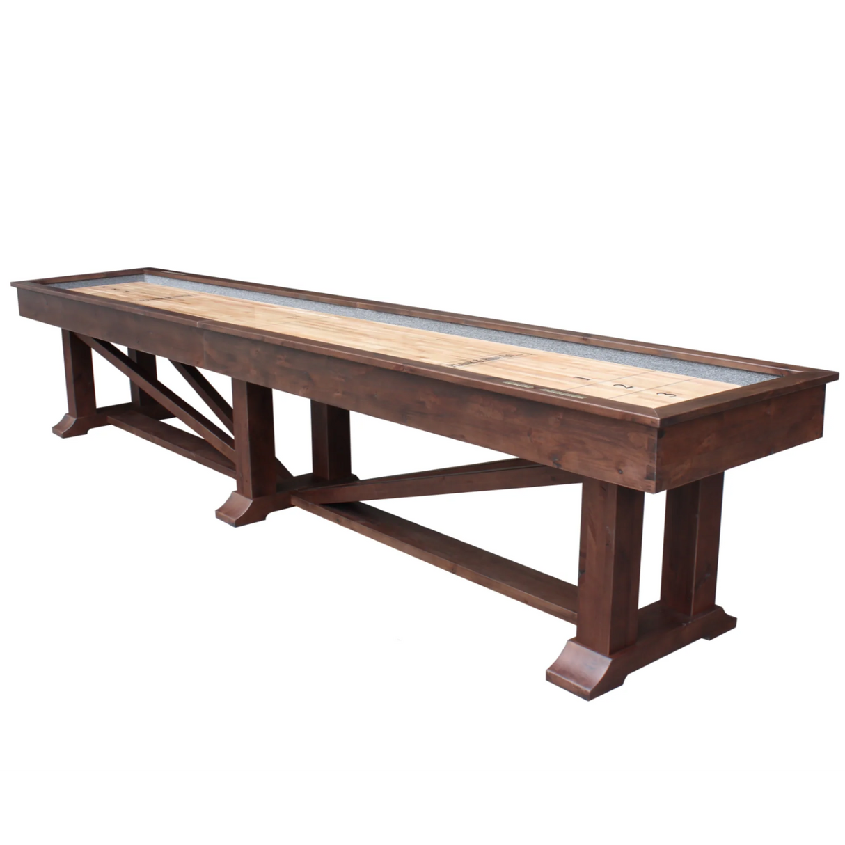 Plank & Hide Lucas Shuffleboard Table with Free Bowling Pin Set