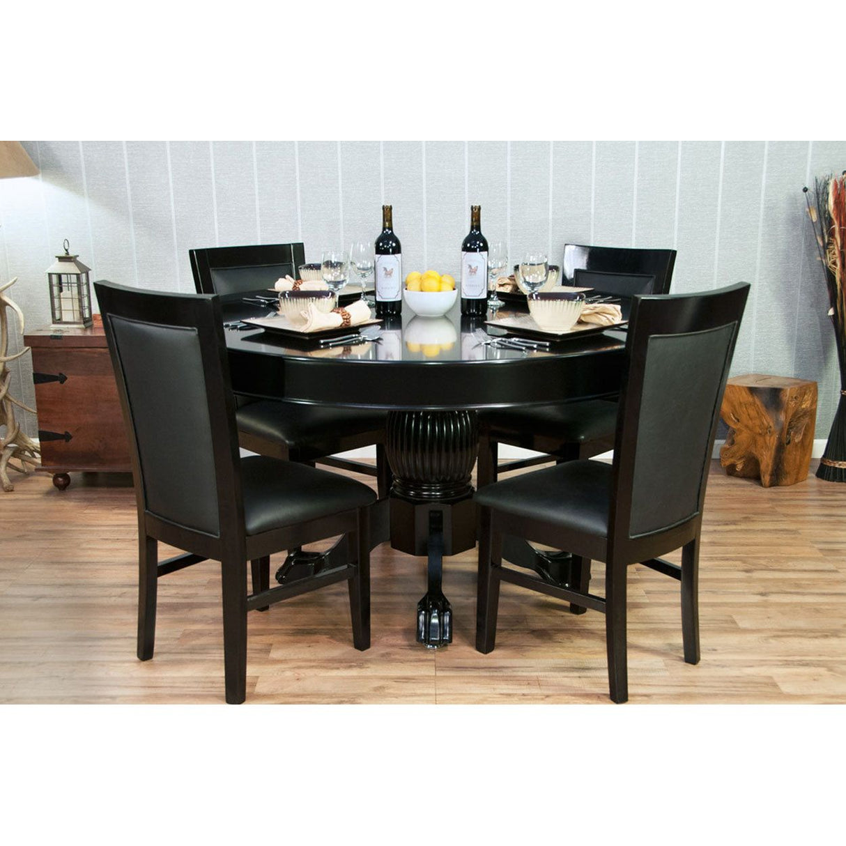 BBO Poker Tables Nighthawk Black Round Poker Table 8 Person