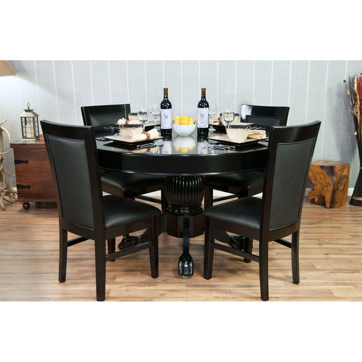 BBO Poker Tables Nighthawk Black Round Poker Table 8 Person
