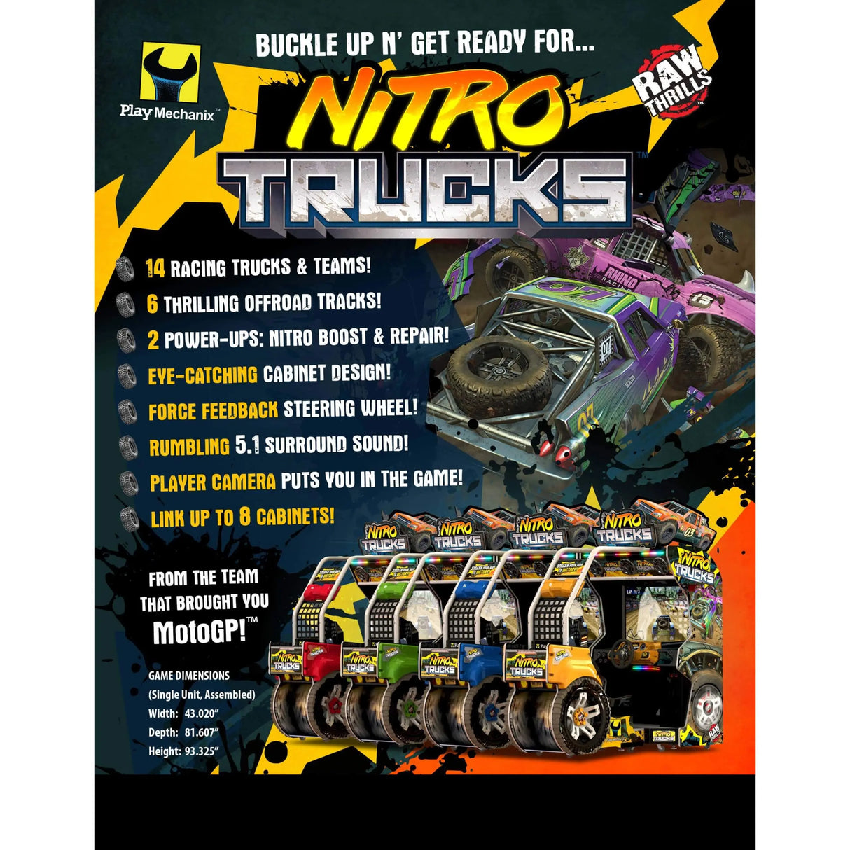 Raw Thrills Nitro Trucks Offroad Racing Arcade Game