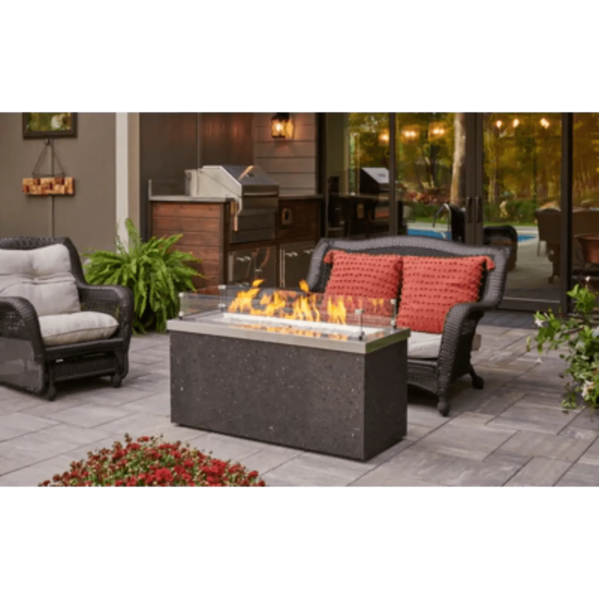 Outdoor Greatroom Stainless Steel Key Largo Fire Table