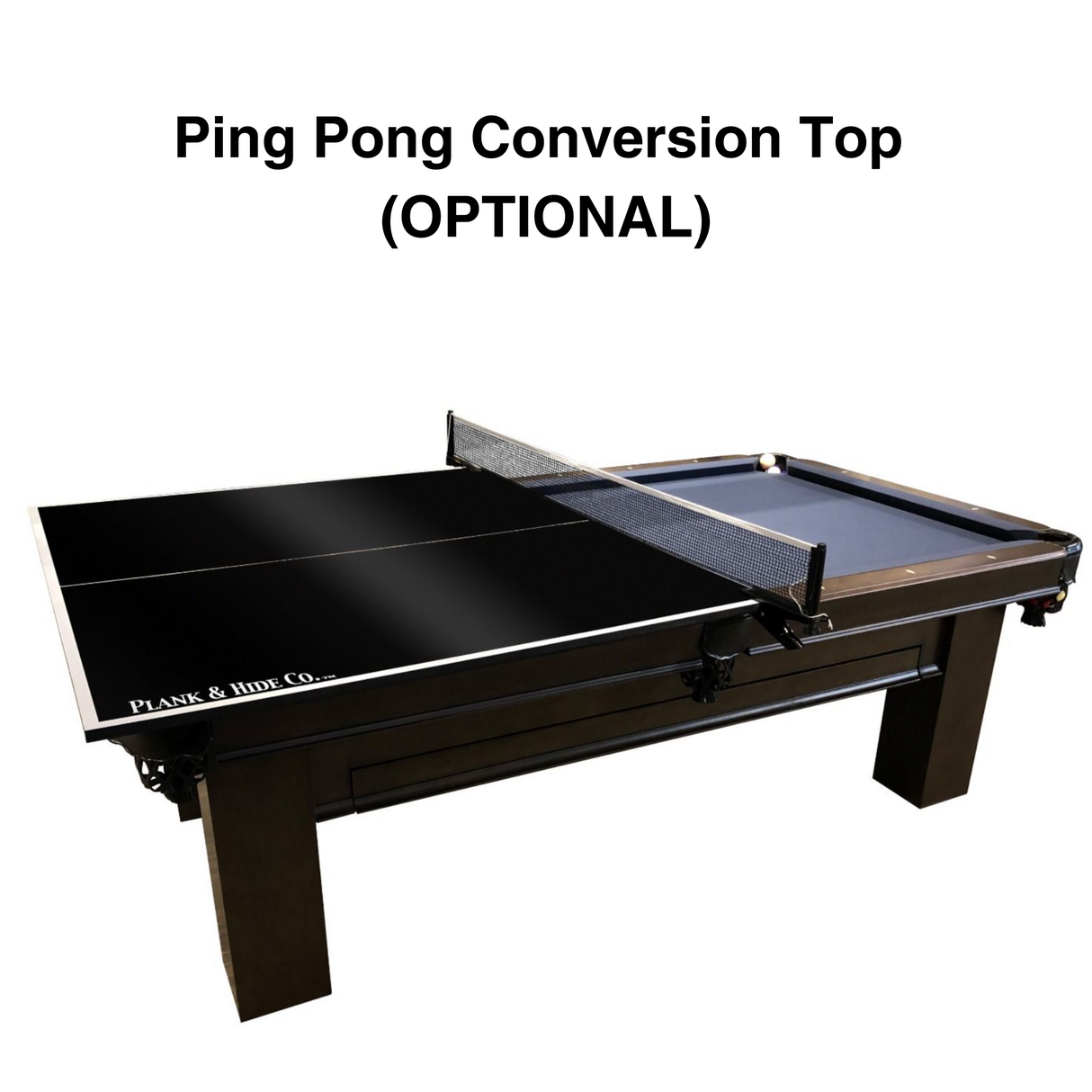 Plank & Hide Carrigan Wood Pool Table with Free Accessory Kit