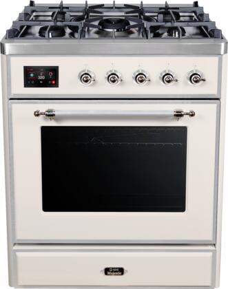 ILVE Majestic 30 Inch Dual Fuel Range Burner Top 5 Burners - UM30DNE3