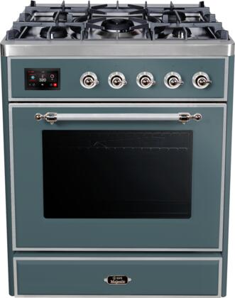 ILVE Majestic 30 Inch Dual Fuel Range Burner Top 5 Burners - UM30DNE3