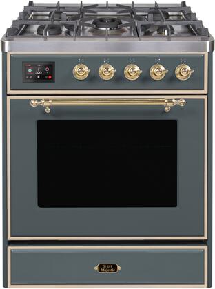ILVE Majestic 30 Inch Dual Fuel Range Burner Top 5 Burners - UM30DNE3