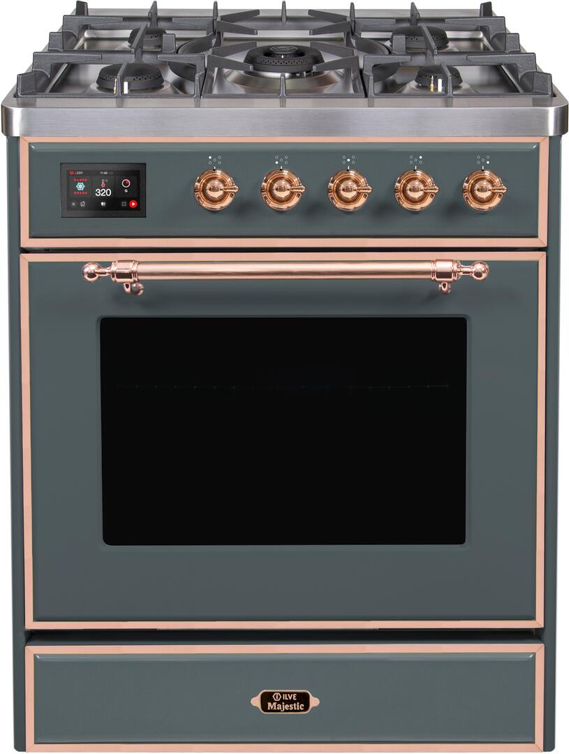 ILVE Majestic 30 Inch Dual Fuel Range Burner Top 5 Burners - UM30DNE3