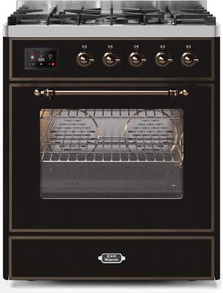 ILVE Majestic 30 Inch Dual Fuel Range Burner Top 5 Burners - UM30DNE3