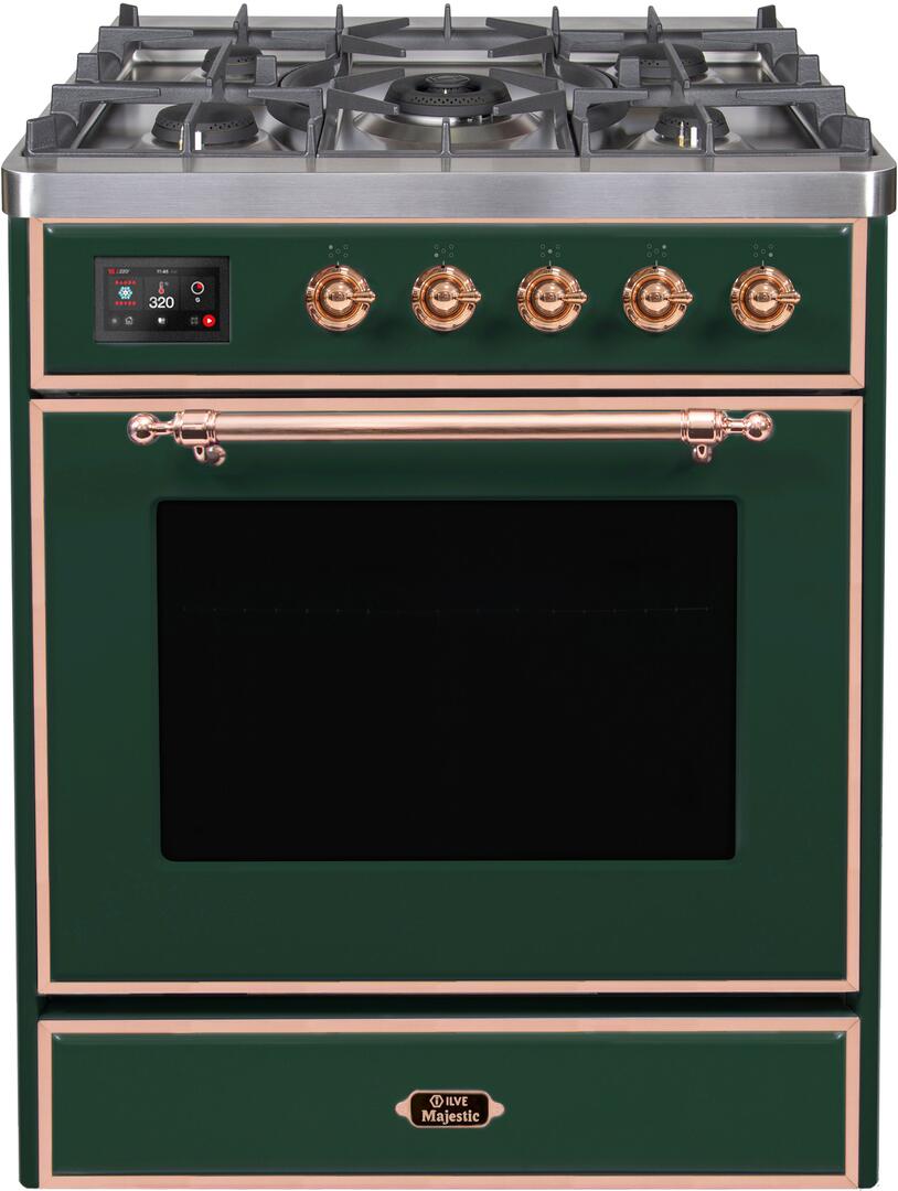 ILVE Majestic 30 Inch Dual Fuel Range Burner Top 5 Burners - UM30DNE3