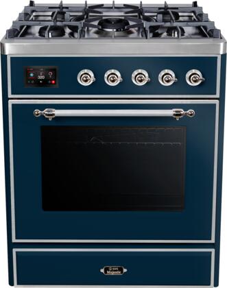 ILVE Majestic 30 Inch Dual Fuel Range Burner Top 5 Burners - UM30DNE3