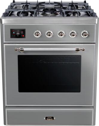 ILVE Majestic 30 Inch Dual Fuel Range Burner Top 5 Burners - UM30DNE3