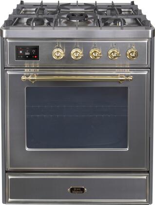 ILVE Majestic 30 Inch Dual Fuel Range Burner Top 5 Burners - UM30DNE3