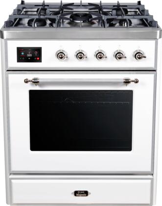 ILVE Majestic 30 Inch Dual Fuel Range Burner Top 5 Burners - UM30DNE3