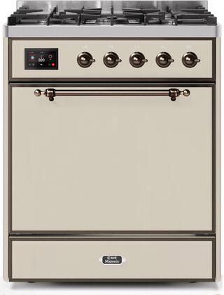 ILVE Majestic 30 Inch Dual Fuel Range Burner Top 5 Burners - UM30DQNE3