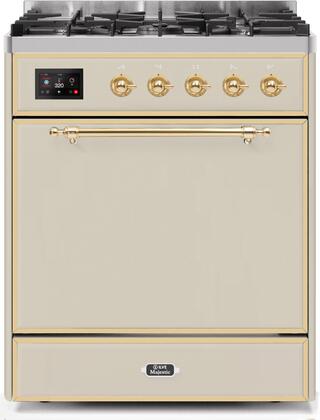 ILVE Majestic 30 Inch Dual Fuel Range Burner Top 5 Burners - UM30DQNE3