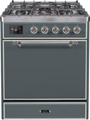ILVE Majestic 30 Inch Dual Fuel Range Burner Top 5 Burners - UM30DQNE3