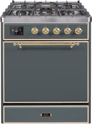 ILVE Majestic 30 Inch Dual Fuel Range Burner Top 5 Burners - UM30DQNE3