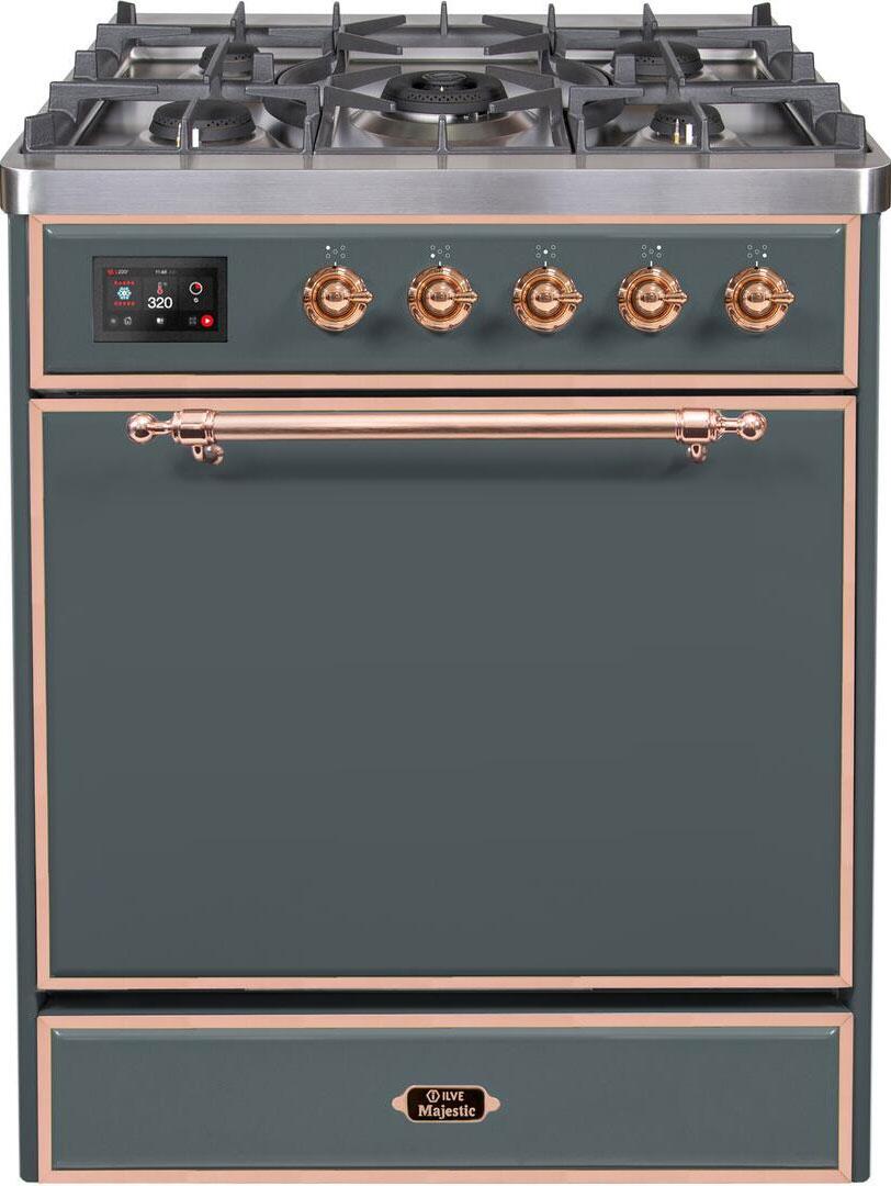 ILVE Majestic 30 Inch Dual Fuel Range Burner Top 5 Burners - UM30DQNE3