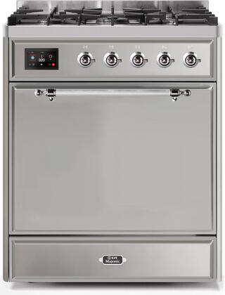 ILVE Majestic 30 Inch Dual Fuel Range Burner Top 5 Burners - UM30DQNE3