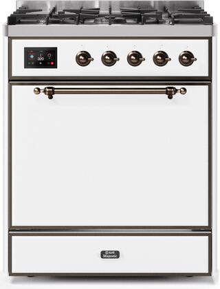 ILVE Majestic 30 Inch Dual Fuel Range Burner Top 5 Burners - UM30DQNE3