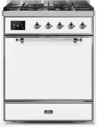 ILVE Majestic 30 Inch Dual Fuel Range Burner Top 5 Burners - UM30DQNE3