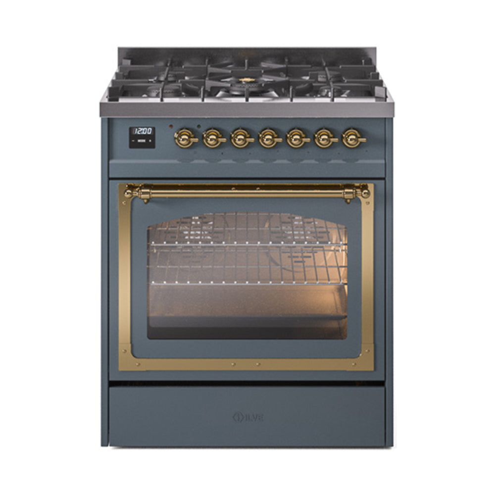 ILVE Nostalgie II Noblesse 30″ Dual Fuel Range Triple Glass Door - UN30NMP