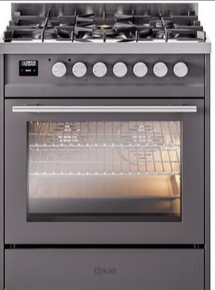 ILVE Professional Plus 30 Inch Dual Fuel Range Burner Top 5 Burners - UP30WMP