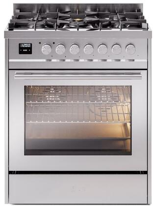 ILVE Professional Plus 30 Inch Dual Fuel Range Burner Top 5 Burners - UP30WMP