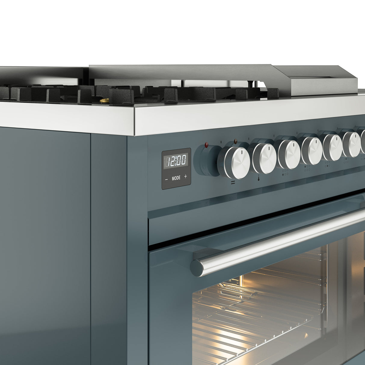 ILVE Professional Plus II 48" Dual Fuel Range with 5 Sealed Burners Griddle French Top Triple Glass Door UP48FSWMP