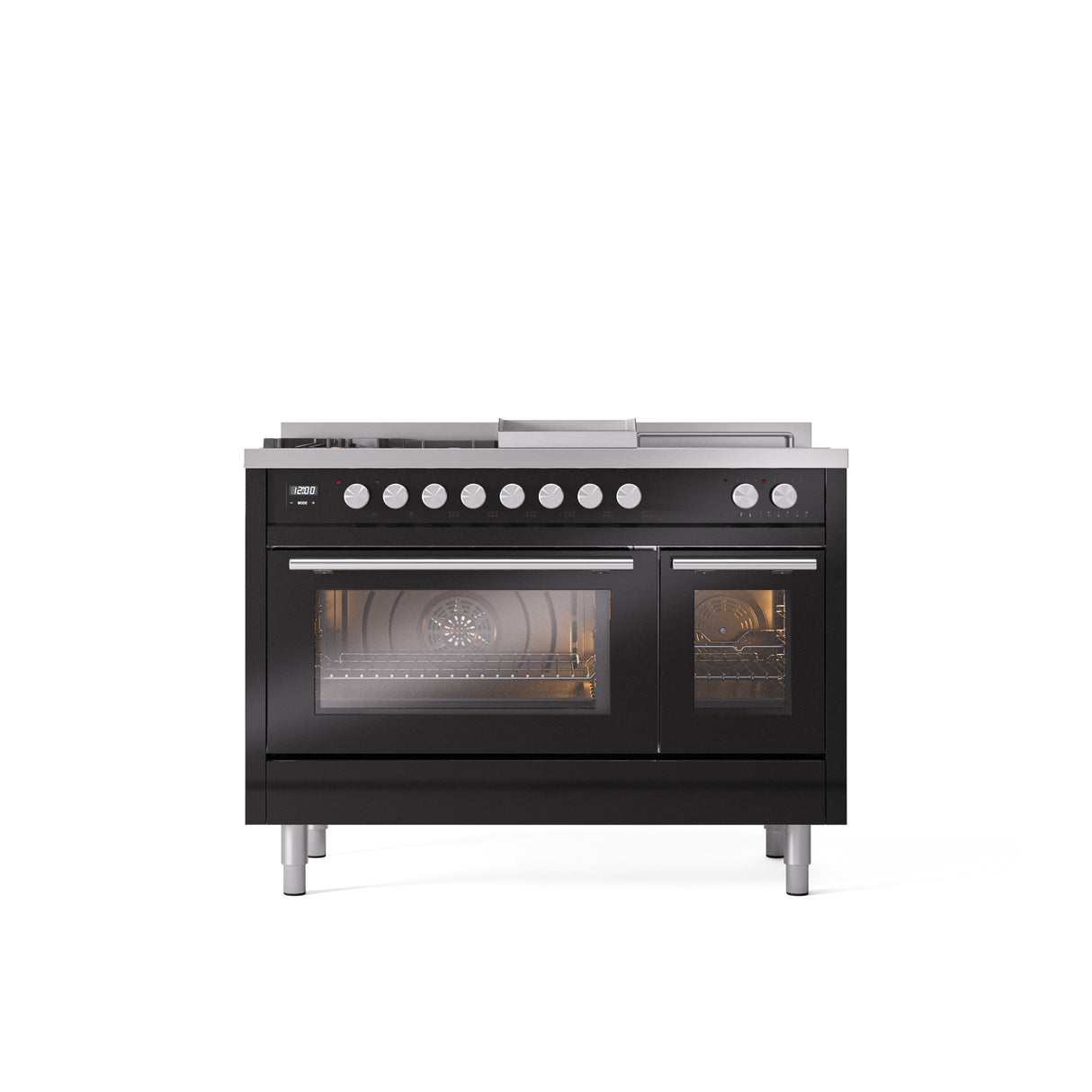 ILVE Professional Plus II 48" Dual Fuel Range with 5 Sealed Burners Griddle French Top Triple Glass Door UP48FSWMP