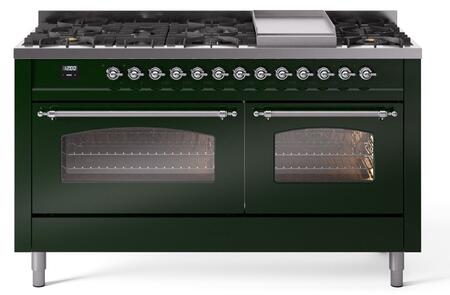 ILVE Nostalgie 60 Inch Dual Fuel Range Burner Top 9 Burners+Fry Top - UP60FNMP