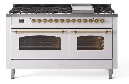 ILVE Nostalgie 60 Inch Dual Fuel Range Burner Top 9 Burners+Fry Top - UP60FNMP