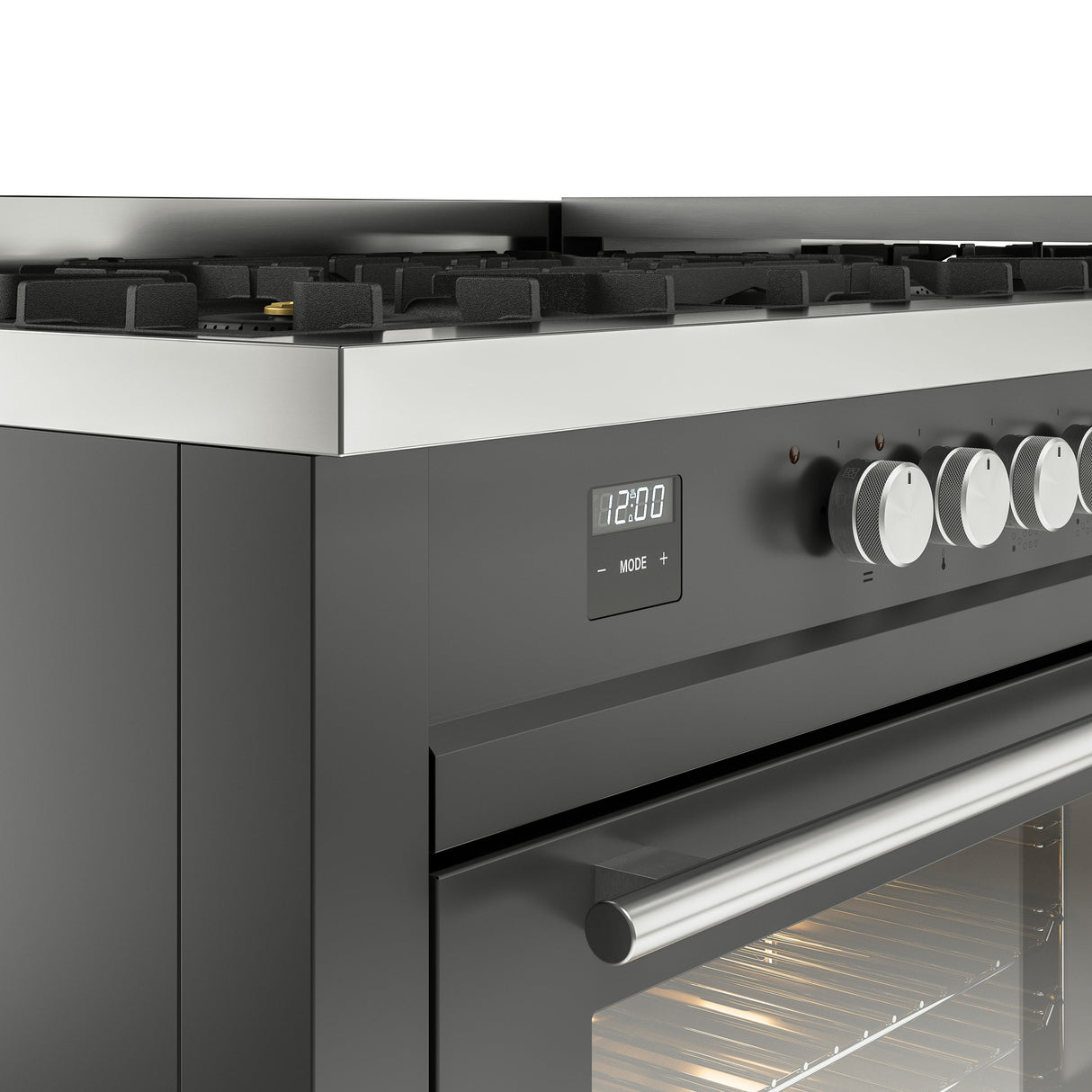 ILVE Professional Plus 60" Dual Fuel Range with 9 Sealed Burners w/Griddle Triple Glass Door - UP60FWMP