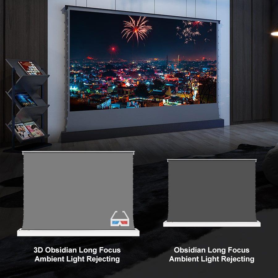 VIVIDSTORM S ALR Motorized Tension Floor Rising Obsidian Long Throw ALR Projector Screen