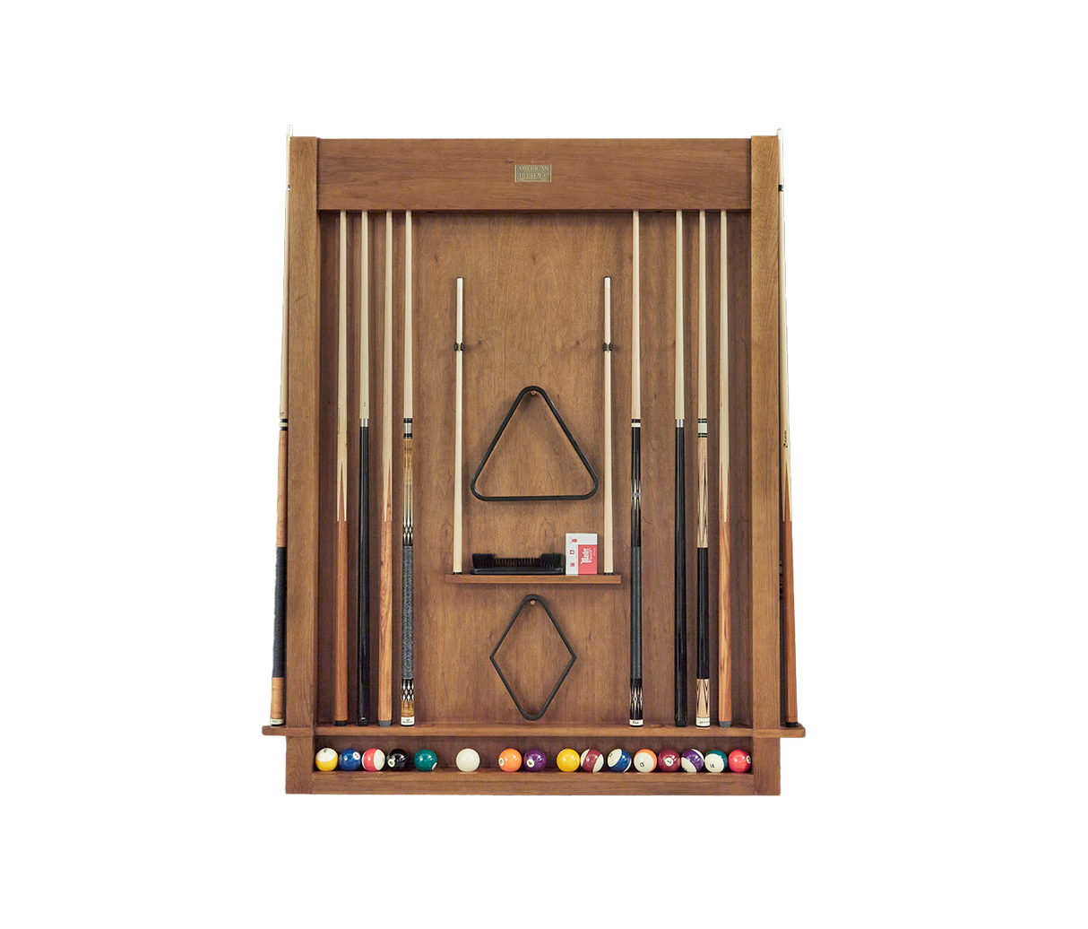 American Heritage Billiards Alta Wall Mounted Cue Rack 12 (Brushed Walnut)