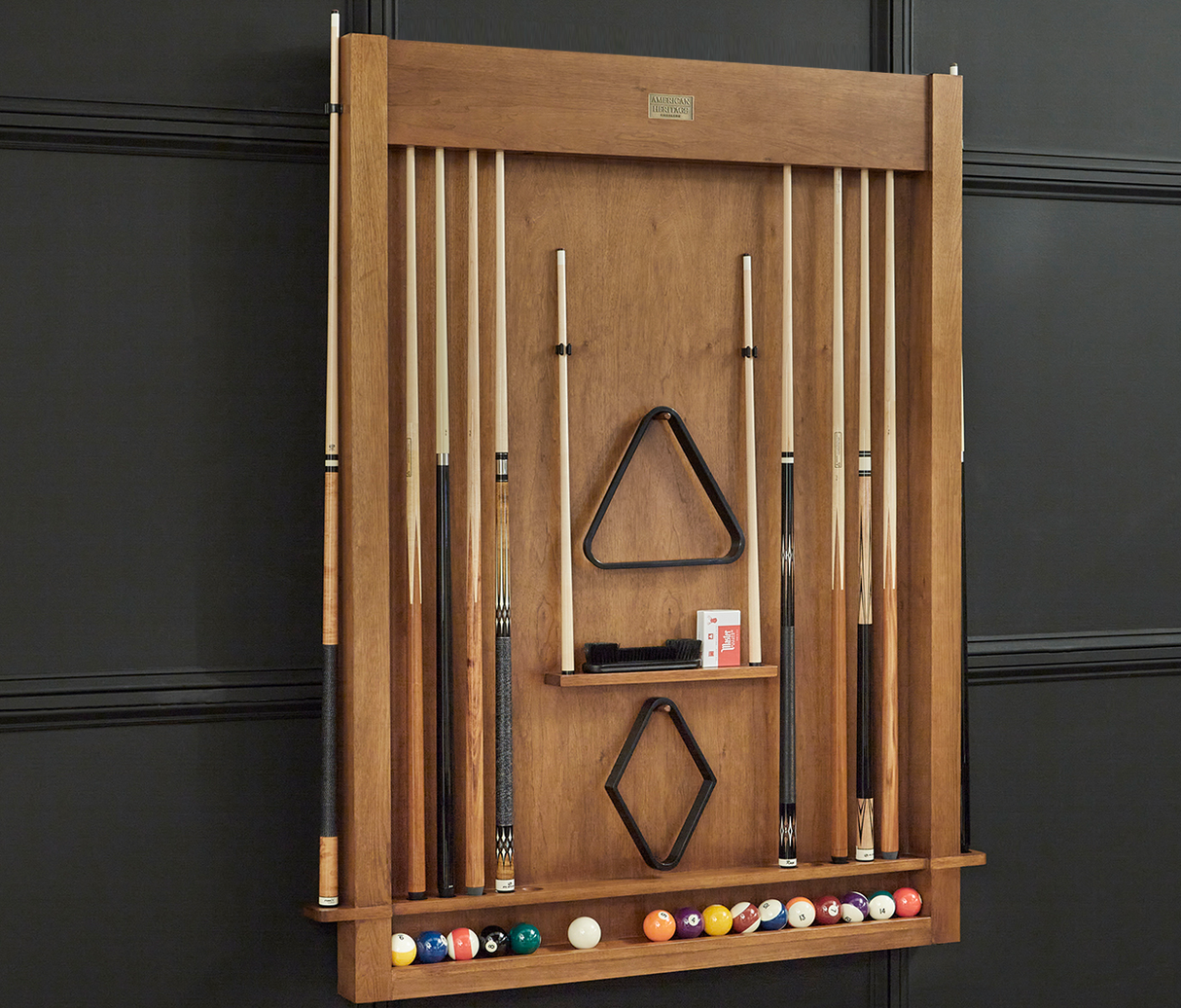 American Heritage Billiards Alta Wall Mounted Cue Rack 12 (Brushed Walnut)