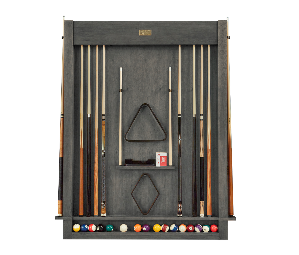 American Heritage Billiards Alta Wall Mounted Cue Rack 12 (Charcoal)