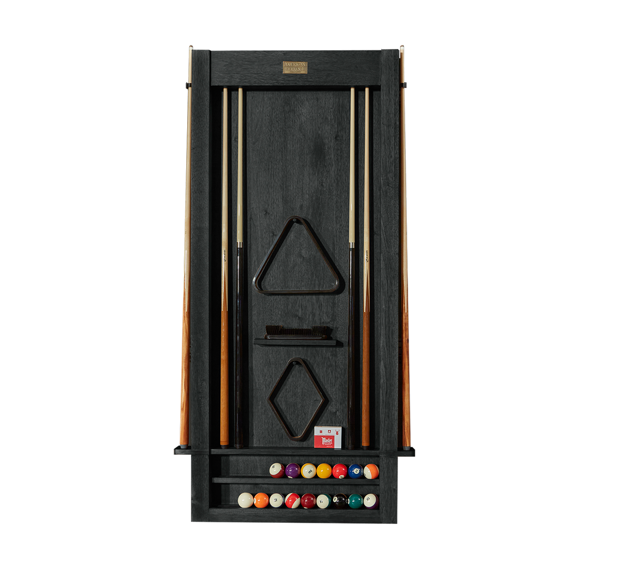 American Heritage Billiards Alta Wall Mounted Cue Rack 6 (Black Ash)