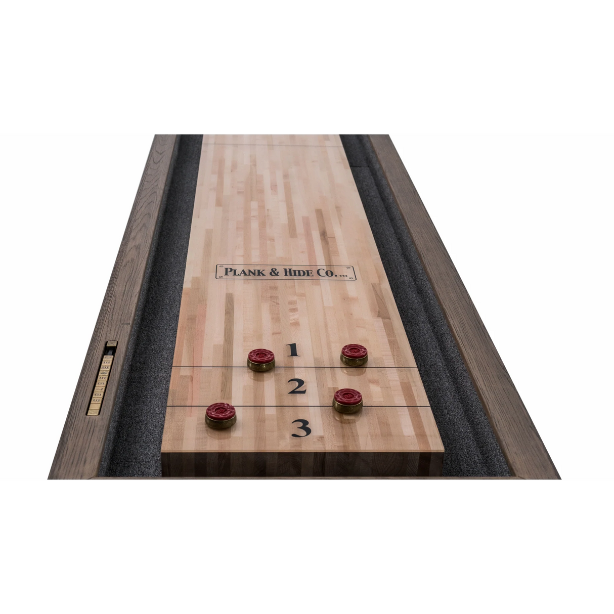 Plank & Hide Beaumont Shuffleboard Table with Free Bowling Pin Set